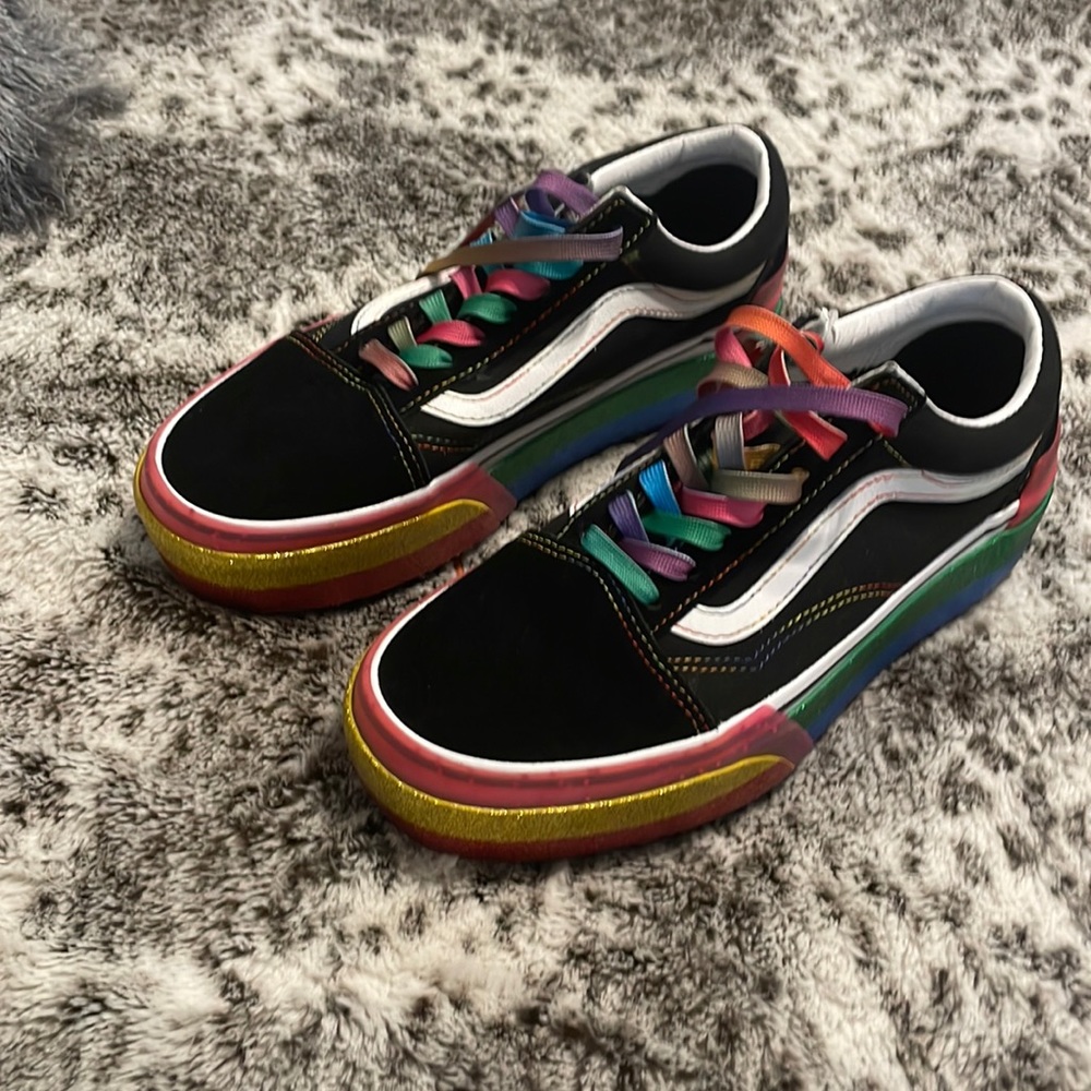 old skool Vans stacked